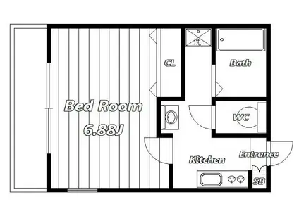 CLASSY蘇我(1K/1階)の間取り写真