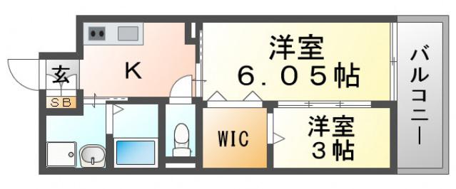 WORVE吹田江坂(2K/9階)の間取り写真