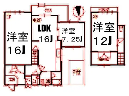 伊藤アルデア(3SLDK/2階)の間取り写真
