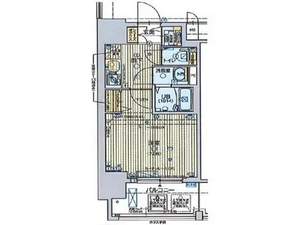フォーリアライズ阿波座ウエスト(1K/6階)の間取り写真