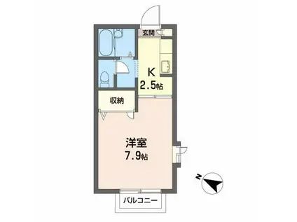 ルミエールコートA(1K/2階)の間取り写真