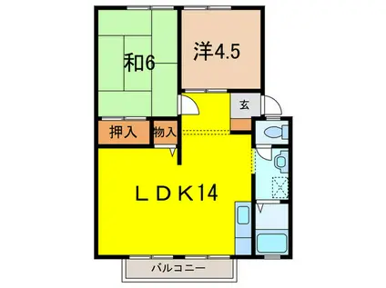 ハイツ藤澤I(2LDK/2階)の間取り写真
