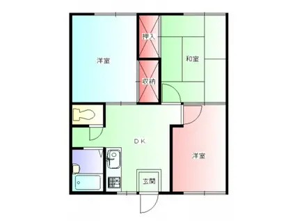 コーポ秋山(3DK/1階)の間取り写真