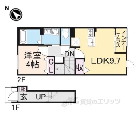 VALENTE SAZANAMI(1LDK/2階)の間取り写真