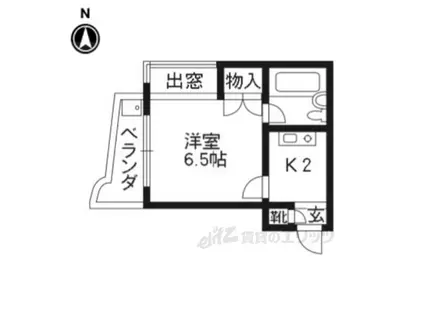 ルネサンス(1K/2階)の間取り写真