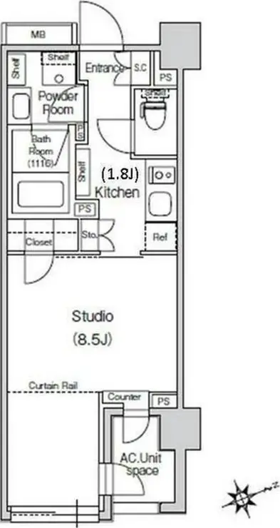 スタイリオ元住吉II 4階階 間取り