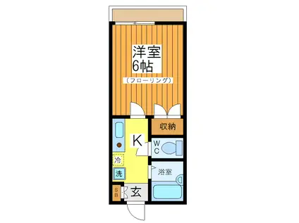 エスポワール(1K/2階)の間取り写真