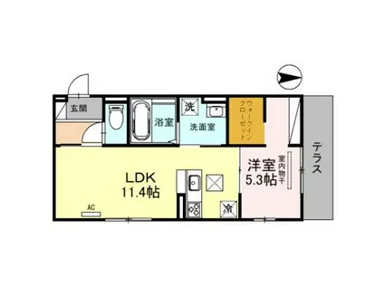 JFORT京都山科(1LDK/3階)の間取り写真