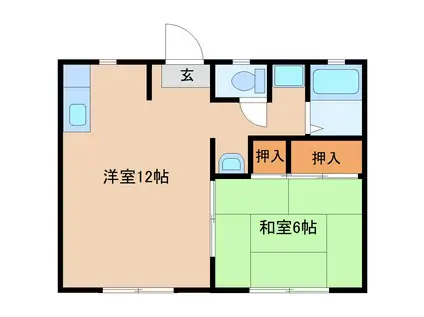 グローバルハイツ(1LDK/2階)の間取り写真