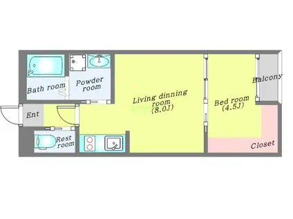 LAUGH TALE GRAN(1LDK/3階)の間取り写真