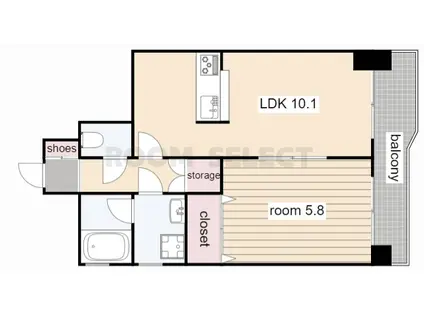 アマービレ中島(1LDK/6階)の間取り写真