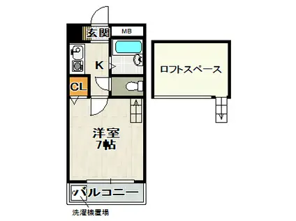カリフォルニアドリーム(1K/1階)の間取り写真
