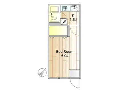 ウィング 塩山(1K/3階)の間取り写真