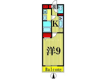 ネオハイブリッジ(1K/3階)の間取り写真