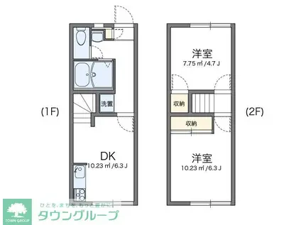 レオパレス彩(2DK/1階)の間取り写真