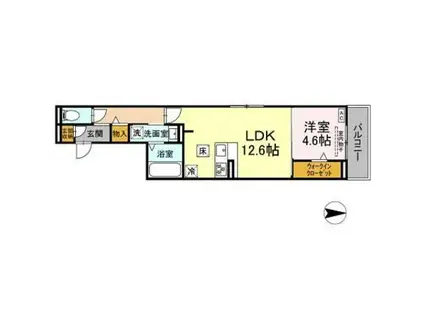 セレスティア森末町(1LDK/1階)の間取り写真