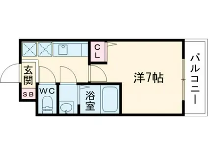 AILE岡場III(1K/1階)の間取り写真