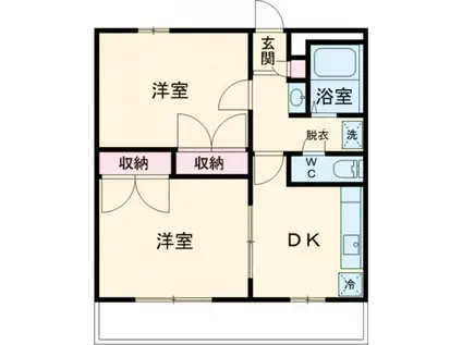 ダイコーポ西藤江(2DK/2階)の間取り写真