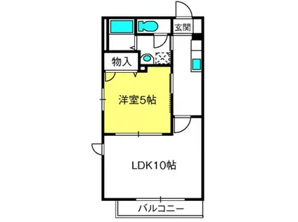 ベレオ彦六(1LDK/1階)の間取り写真