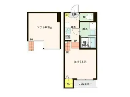 シェラート宮城野原(1K/1階)の間取り写真