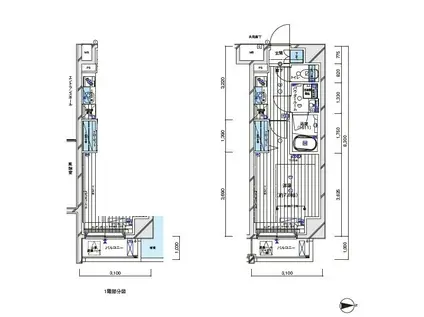 メインステージ白金III(1K/8階)の間取り写真