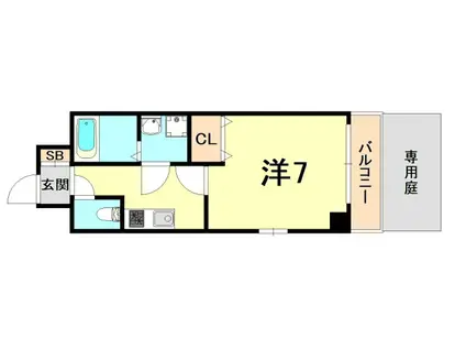 アルティス神戸(1K/1階)の間取り写真