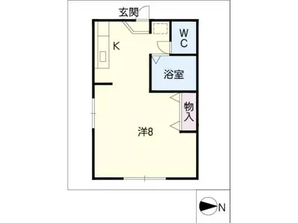 ヴィラ天満(ワンルーム/2階)の間取り写真