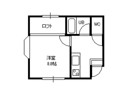 メゾン宮町(1K/1階)の間取り写真