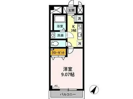 プレストンズ新栄(1K/3階)の間取り写真