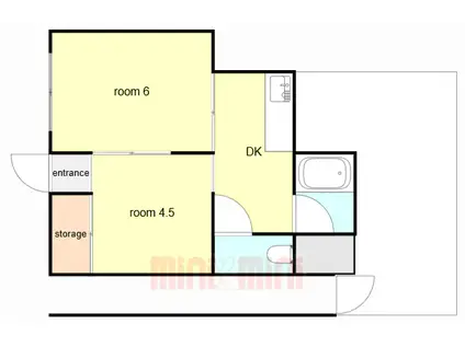 アースハイツⅡ(2DK/1階)の間取り写真