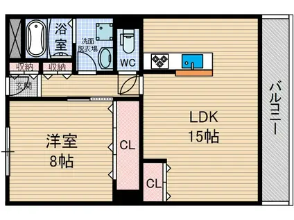 ハウスリッチプレイス(1LDK/3階)の間取り写真