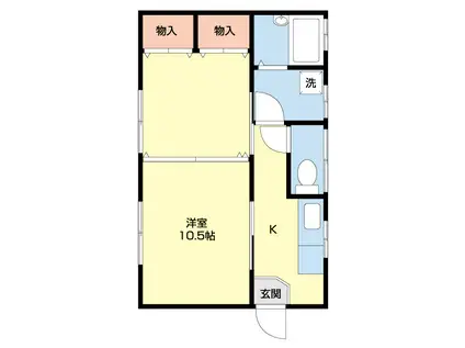 CASSINE KACO(1K/2階)の間取り写真