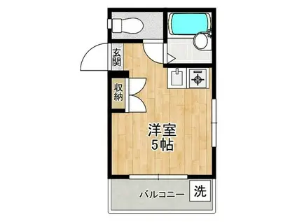 コーポ松(ワンルーム/3階)の間取り写真
