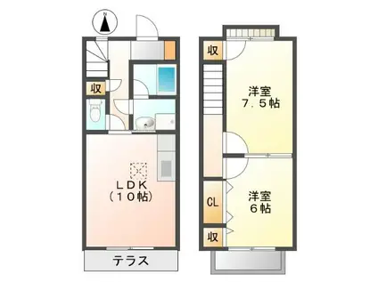 ティファナ イースト(2LDK/1階)の間取り写真