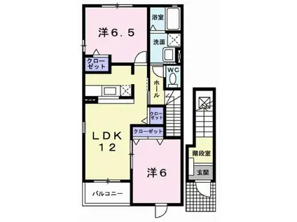 パストラルII(2LDK/2階)の間取り写真