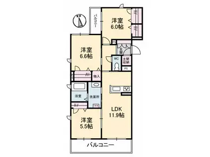 LECRIN翠(3LDK/2階)の間取り写真