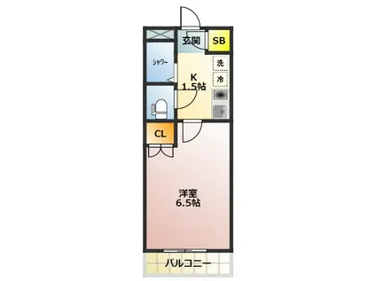 パークヒルズ(1K/5階)の間取り写真