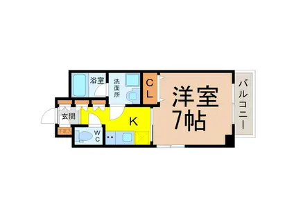 レジデンス東別院スクエアII(1K/4階)の間取り写真