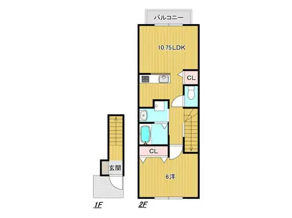 マーメイドフラット(1LDK/1階)の間取り写真