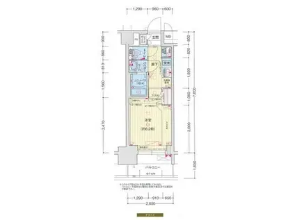 プレサンスジェネ上前津(1K/3階)の間取り写真