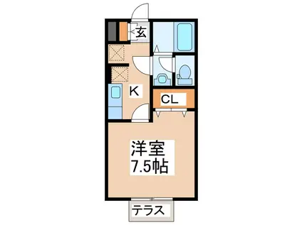 グレース(1K/2階)の間取り写真