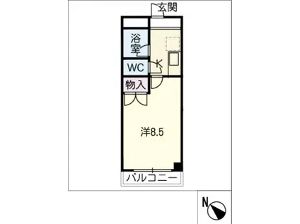 コーポノリクラA棟(1K/1階)の間取り写真