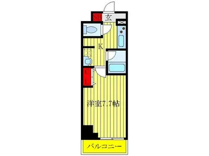 ルクレ志村坂上(1K/4階)の間取り写真