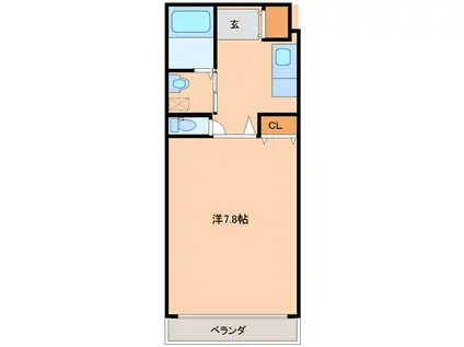 リミハウス(1K/2階)の間取り写真