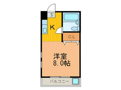 るうとぴあ竹内(1K/3階)の間取り写真