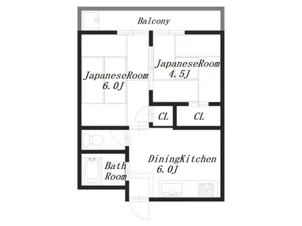 ロイヤルコーポ西三倉堂(2DK/1階)の間取り写真