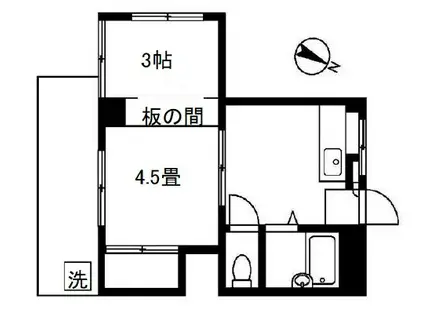 ハイム花咲町(2DK/3階)の間取り写真