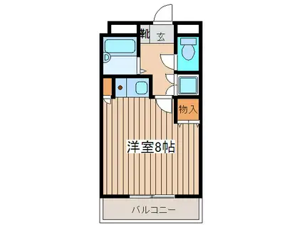 ル・シェルキタカドI(ワンルーム/2階)の間取り写真