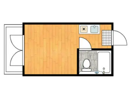 パレドゥブランシュ(ワンルーム/3階)の間取り写真