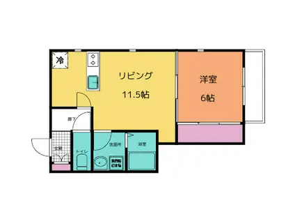 サンパークIII(1LDK/3階)の間取り写真